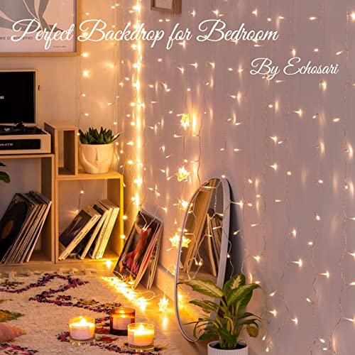 300 LED Battery Operated Curtain Lights with Remote Timer Warm White X423