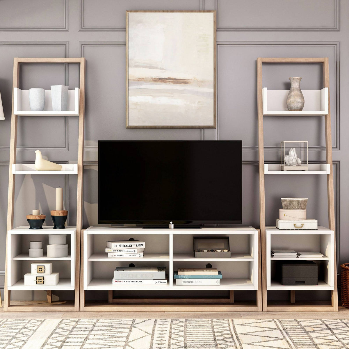 3PC Beige Entertainment Center N328111