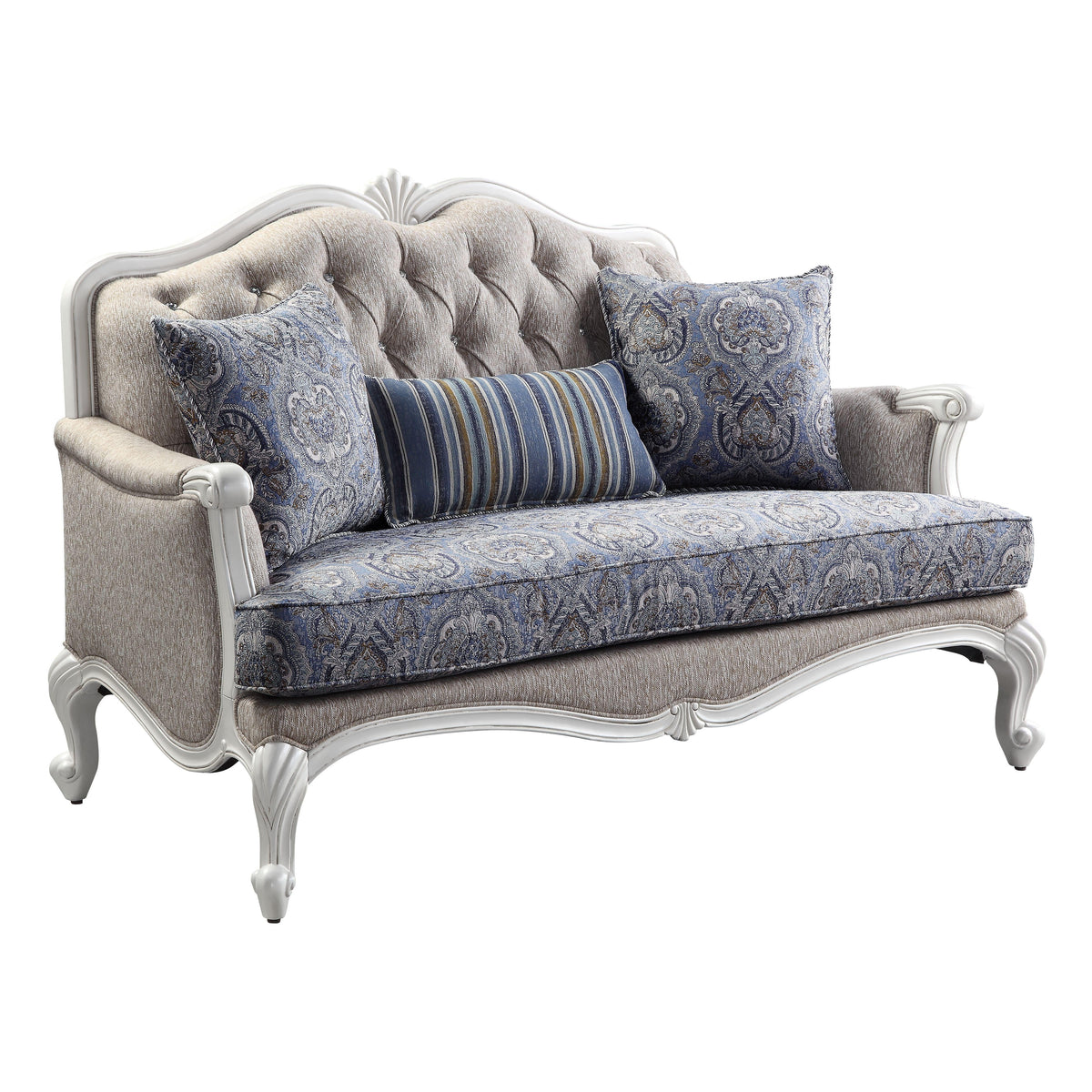 Beige Fabric Sofa and Loveseat R95672
