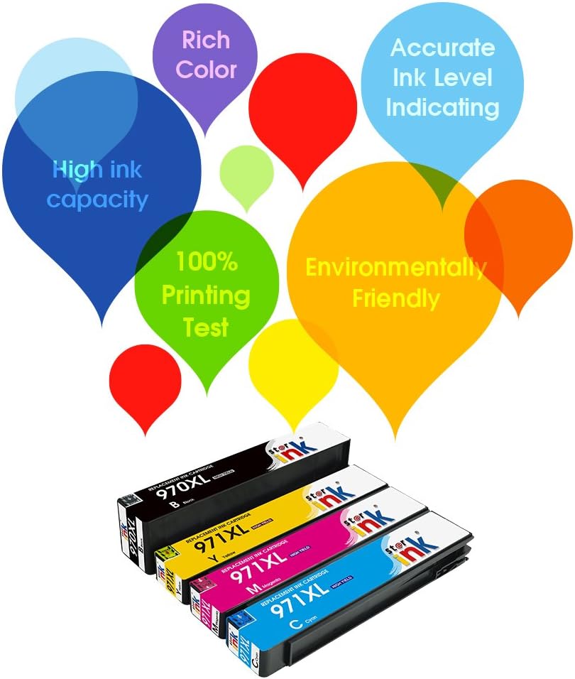 4 Packs Black Cyan Yellow Magenta Ink Cartridge for OfficeJet Pro Printer Q944460
