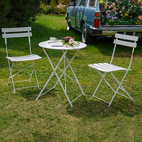 3-Piece Folding Bistro Set, 2 Chairs and 1 Table, Yellow V15586
