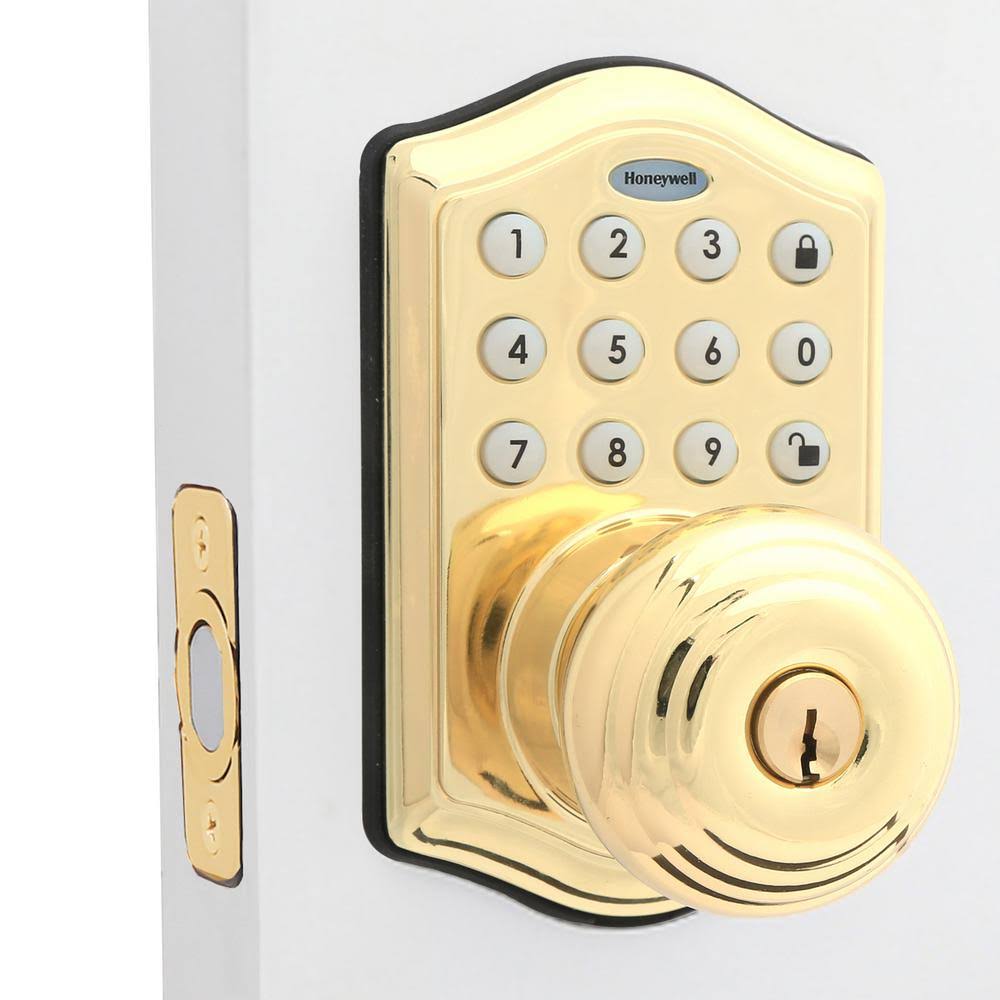Polished Brass Electronic Entry Door Lock T8029