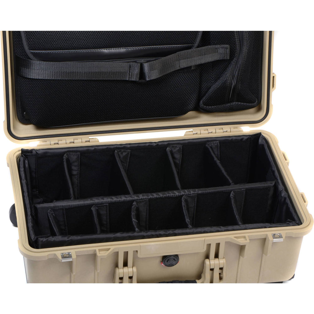 Desert Tan Carry on Case with Yellow and Black Divider Set F840759