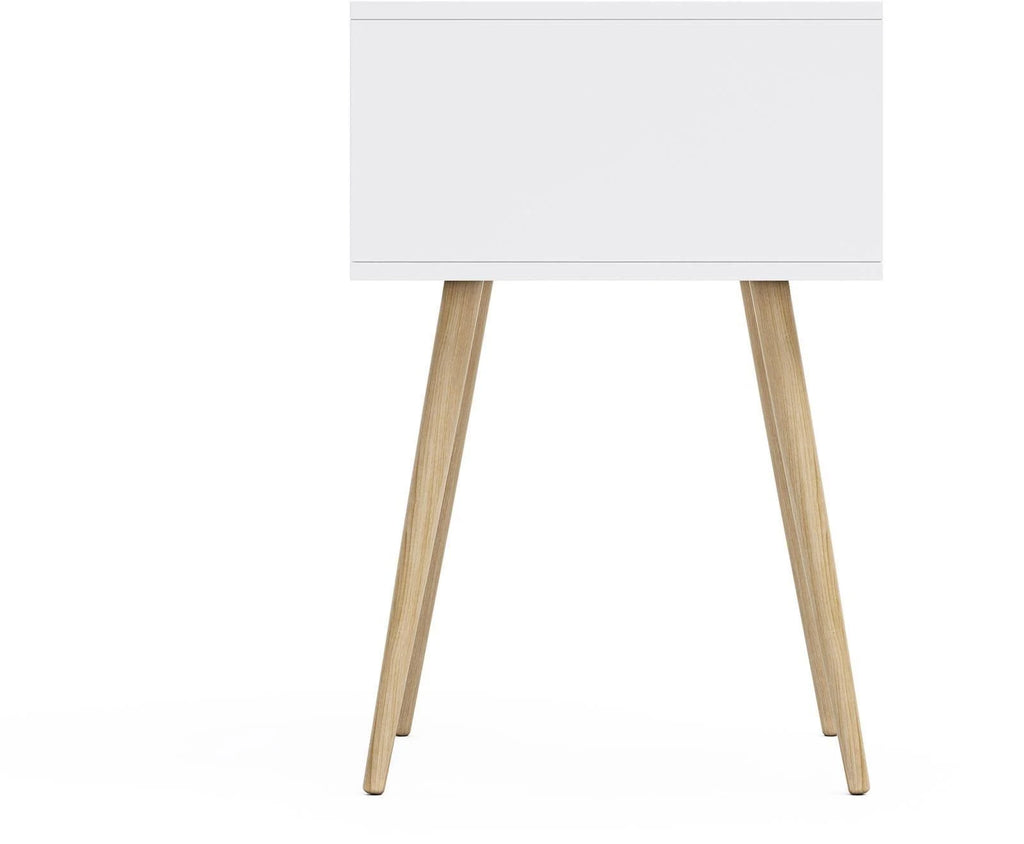 White 2 Drawer Side Table G970