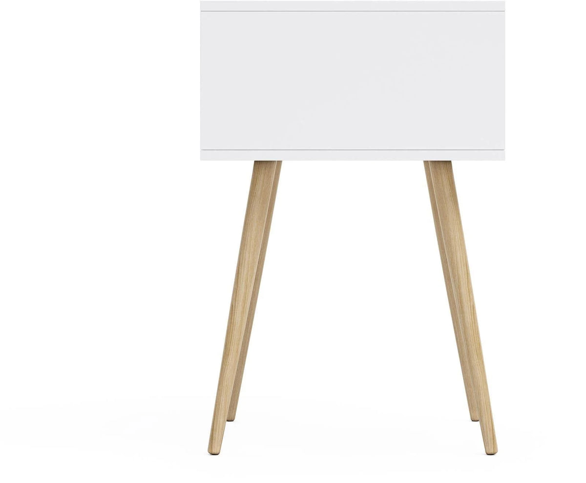 White 2 Drawer Side Table G970