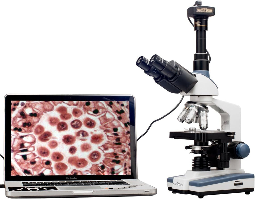 Trinocular Compound Microscope, 40X-2000X Magnification, LED Illumination X911356