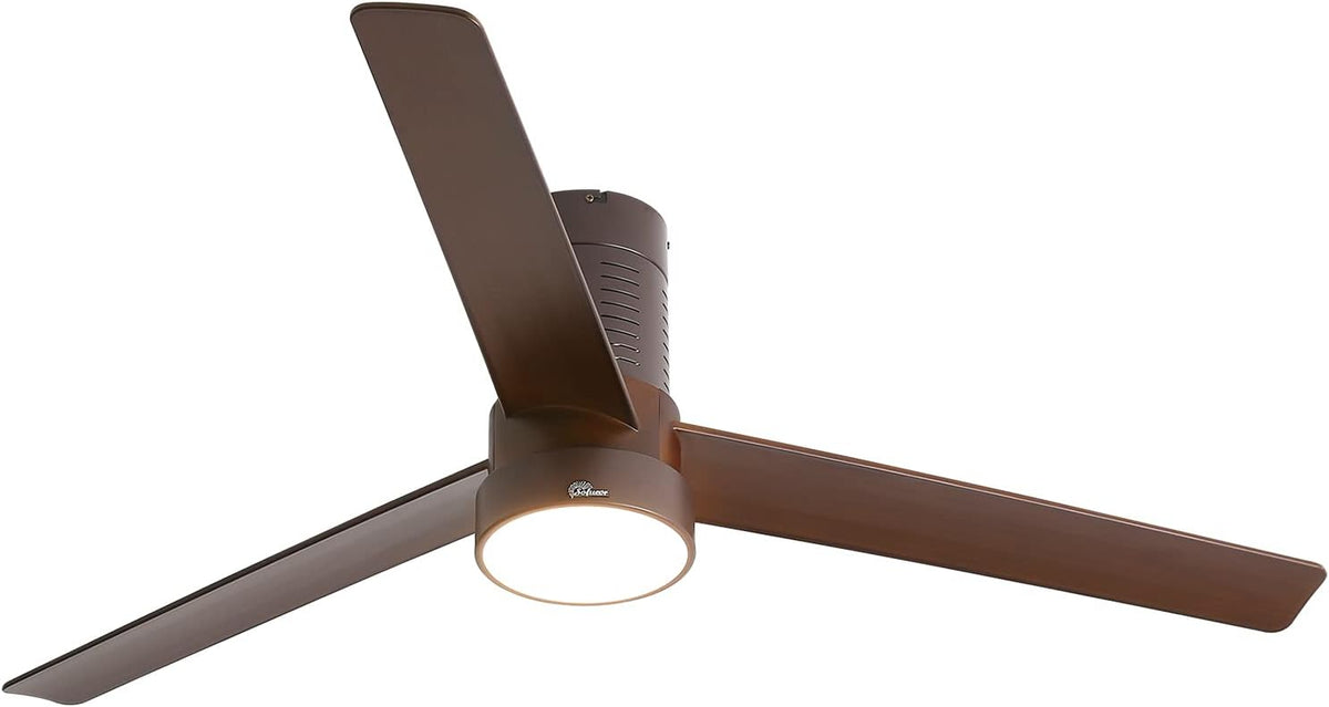 Low Profile Ceiling Fan With Lights 3 Carved Wood Fan Blade Remote Control Z510323