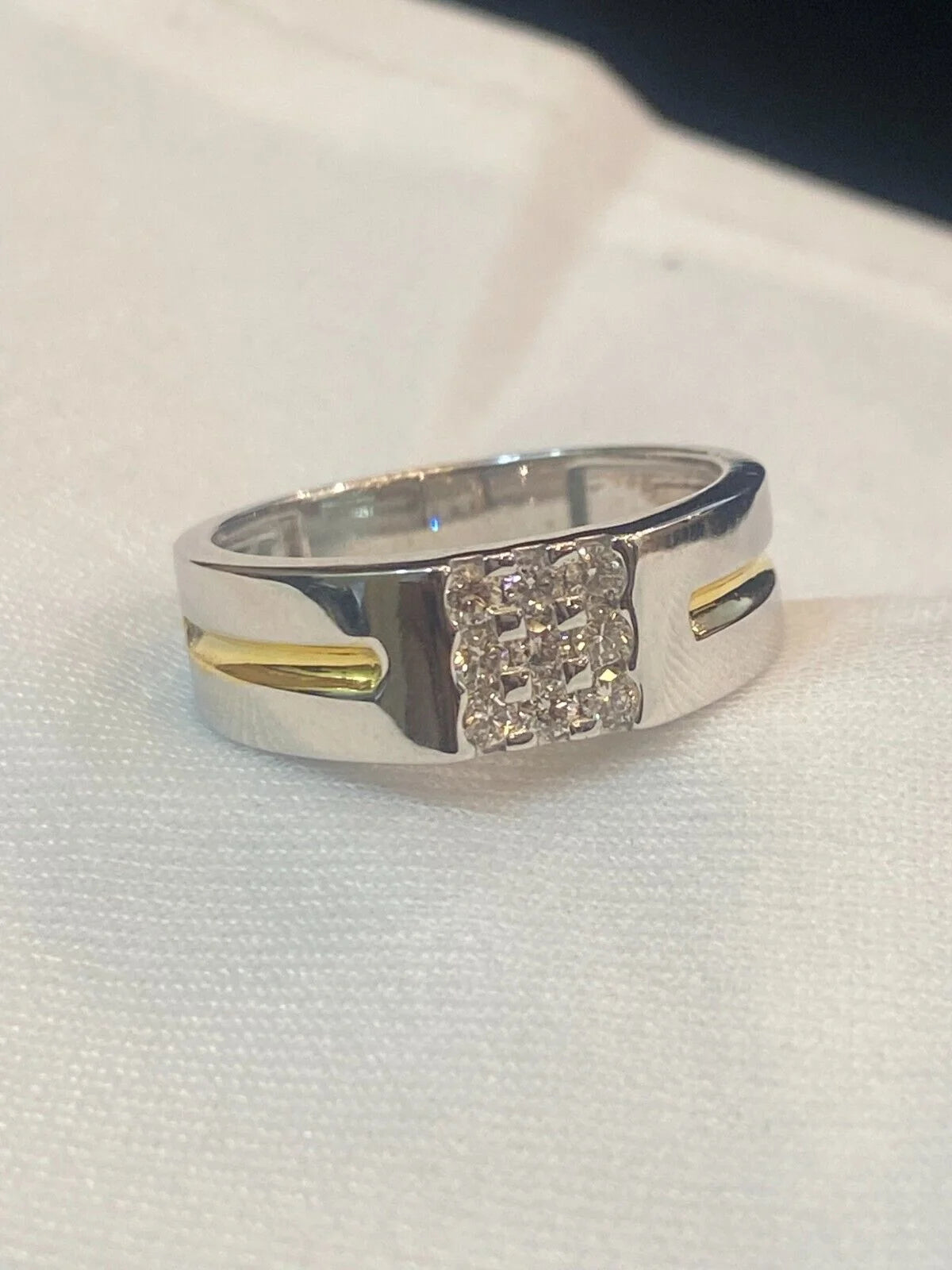 14K White Gold Diamond Wedding Band Ring W5392