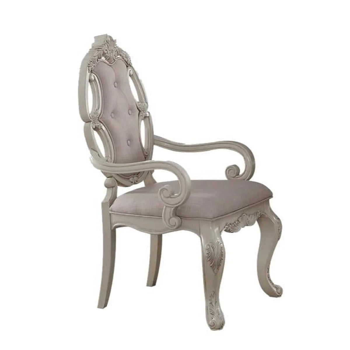Fabric Upholstered Wooden Arm Chairs Set of Two N4800