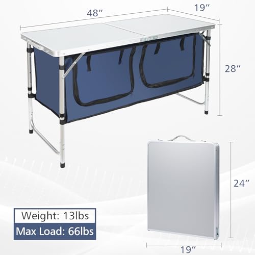 Folding Camping Table with Storage Q87523