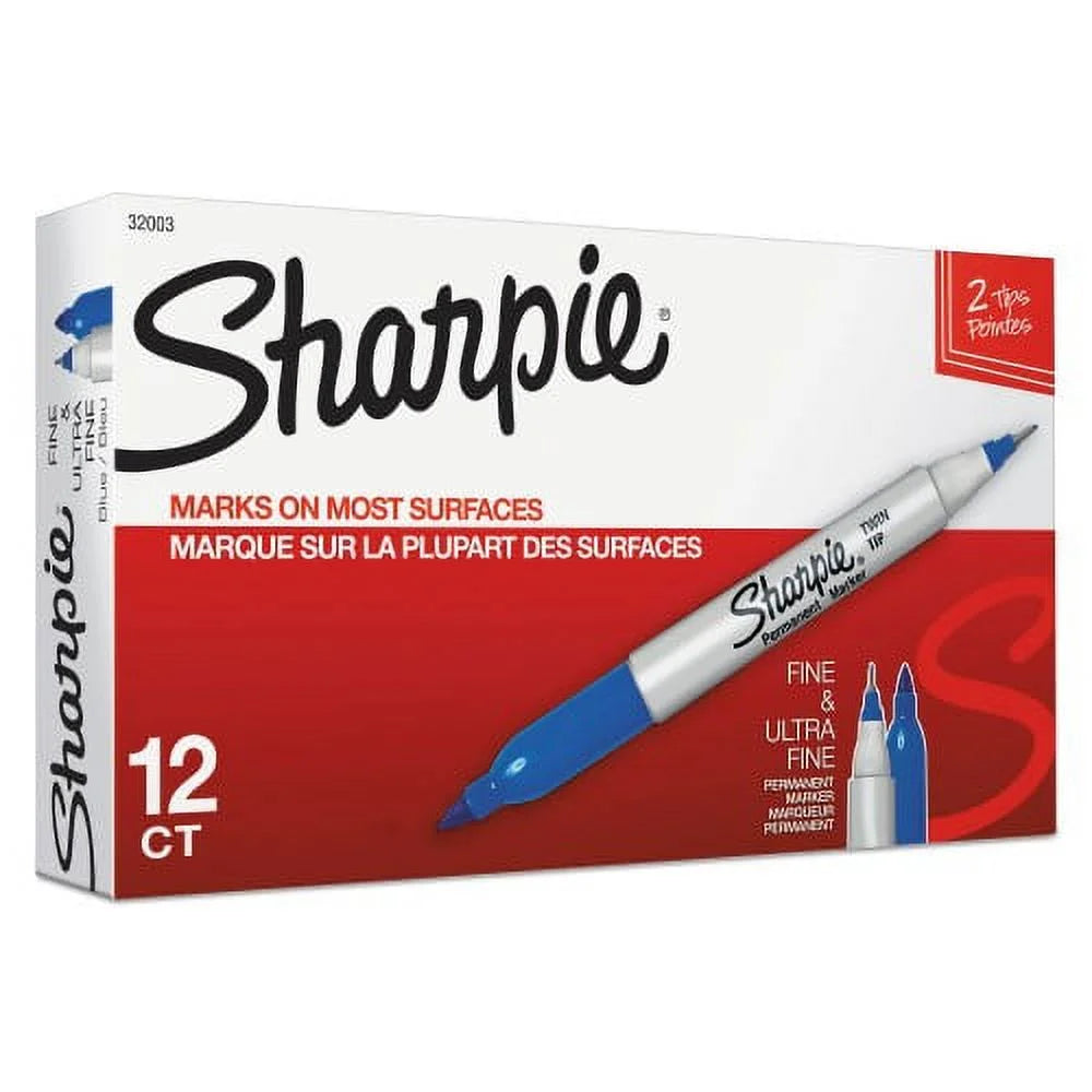 Blue Twin-Tip Permanent Marker M646939
