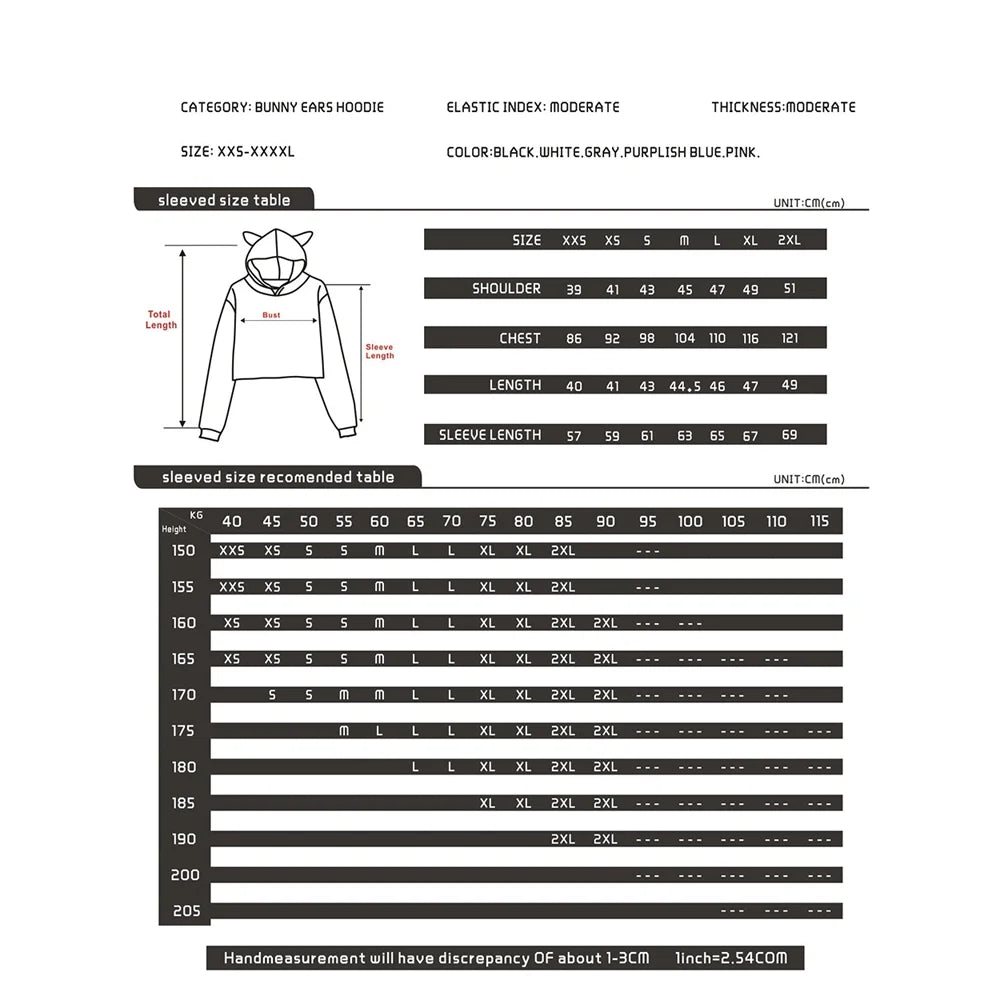Cat Ears Hoodie Crop Top K334887