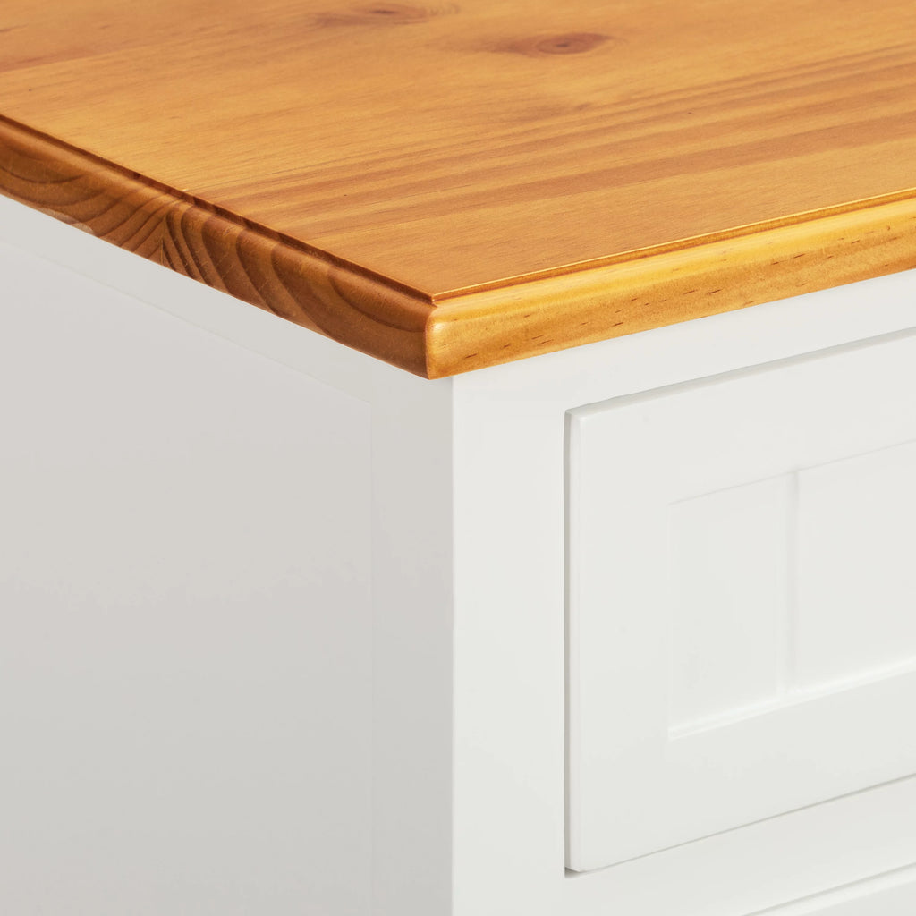 White 3 Drawer Solid Wood End Table C822