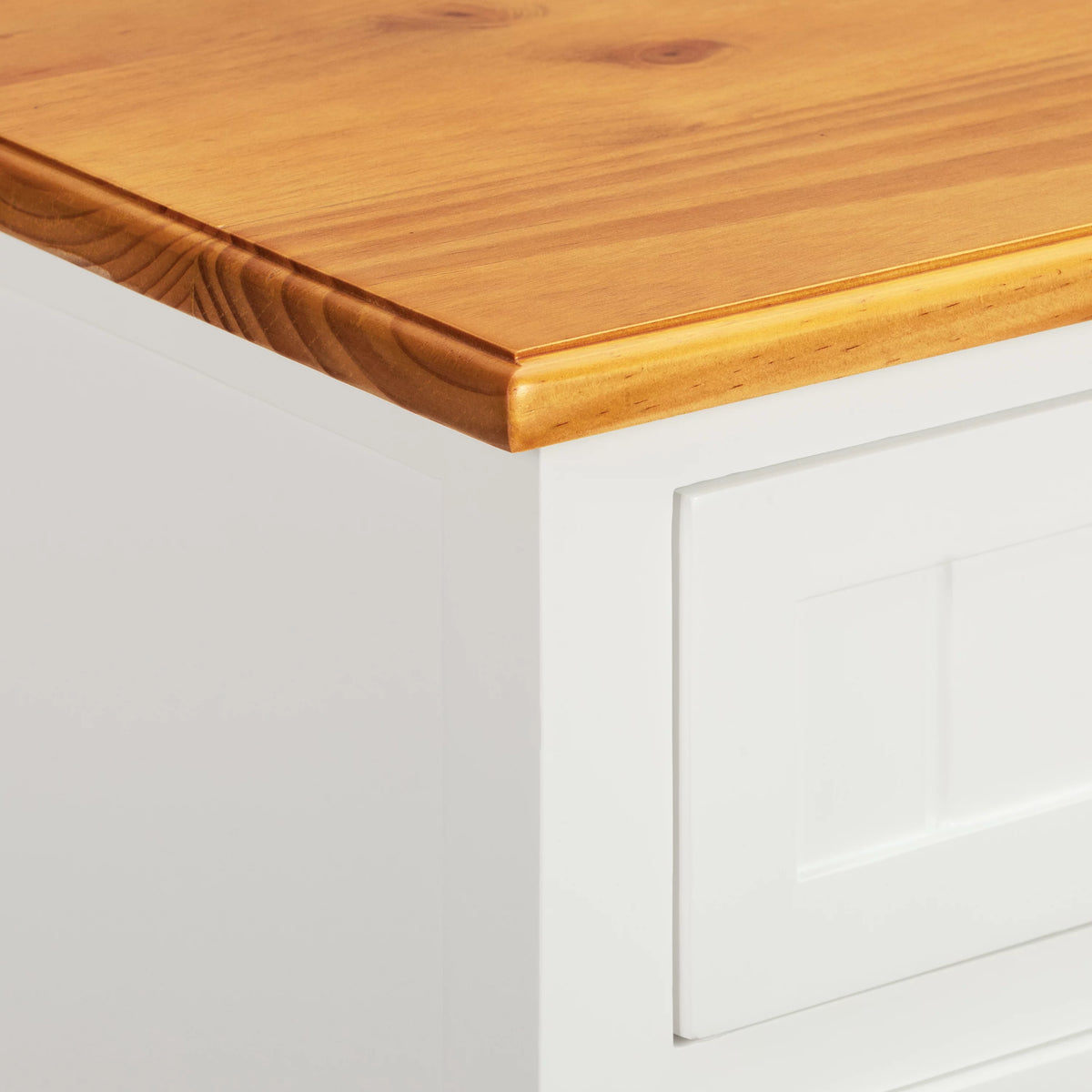 White 3 Drawer Solid Wood End Table C822