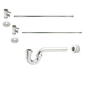 Polished Nickel Brass P-Trap Lavatory Kit with Valves & Risers I9036