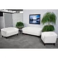 Ivory LeatherSoft Loveseat with Cherry Wood Feet K503