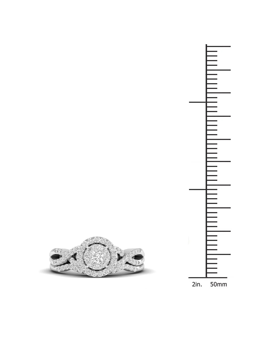 3/8Ct Diamond 10k White Gold Bridal Ring Set Q174717