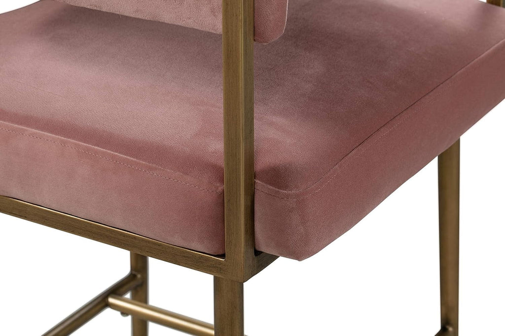 Blush Velvet Upholstered Counter Stool F343
