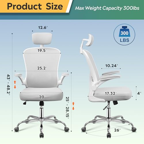 White High Back Mesh Ergonomic Office Chair O608