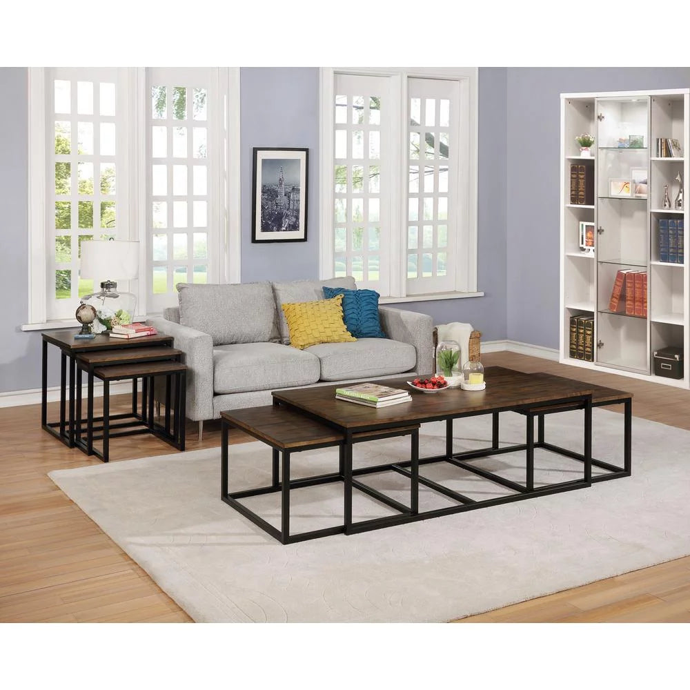 Acacia Wood Square Nesting End Tables M514310