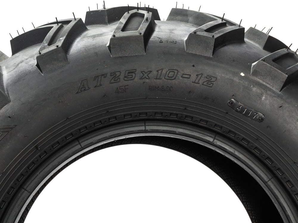 4PCS 25x8-12 Front & 25x10-12 Rear 6 Ply ATV/UTV Tubeless Tires L57101