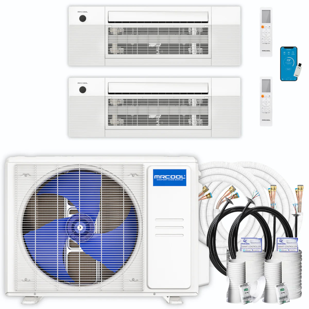 24,000 BTU 2 Zone Ceiling Cassette Ductless Air Conditioner and Heat Pump Y29493