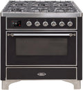 36 Dual Fuel Natural Gas Range Glossy Black Chrome Trim U9573