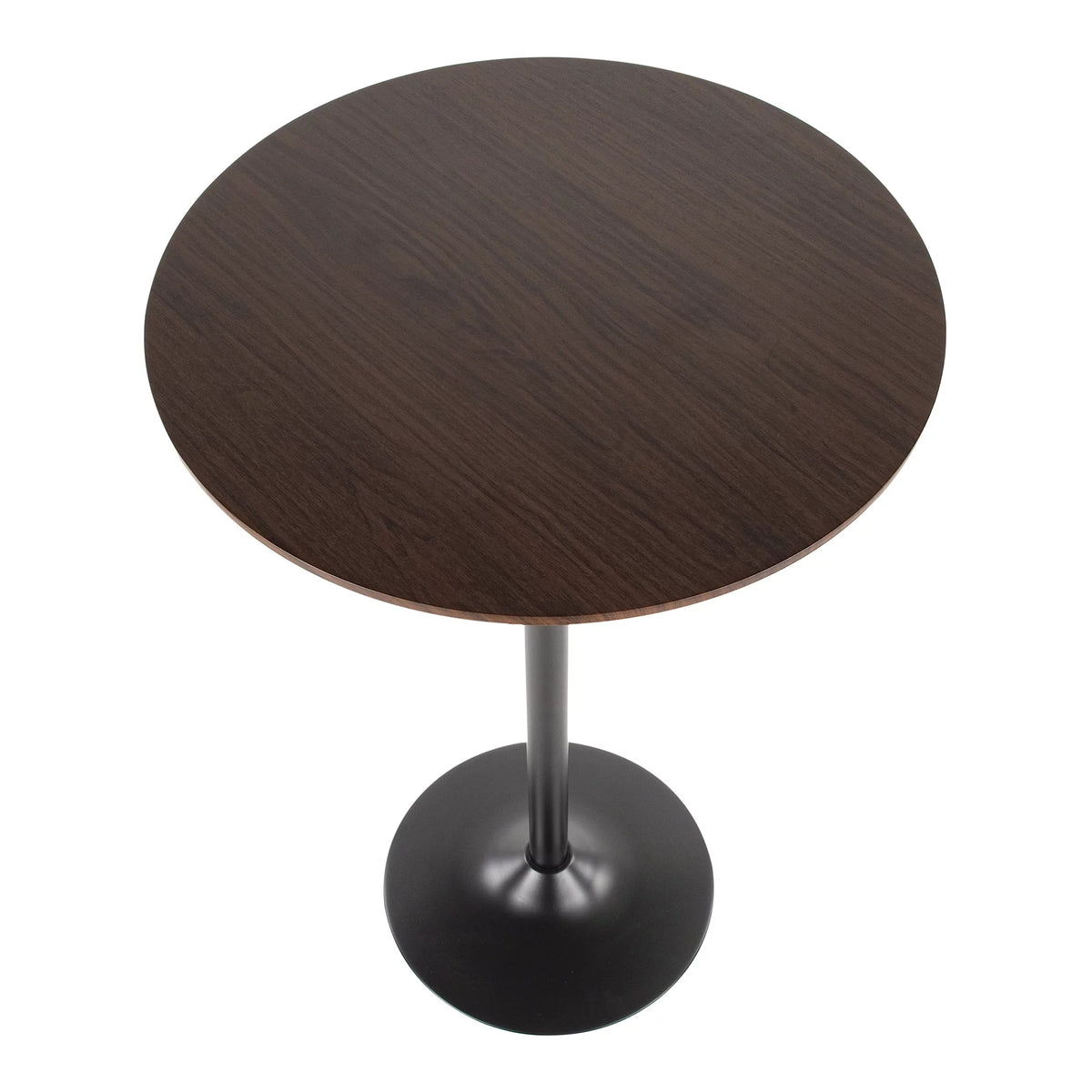 Adjustable Dining to Bar Table in Black Metal and Espresso E293