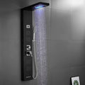 Stainless Steel Shower Panel Tower System with LED Rainfall Shower Head, Handheld Shower Head, 4 Body Jets, Tub Spout, Water Temperature Display N986