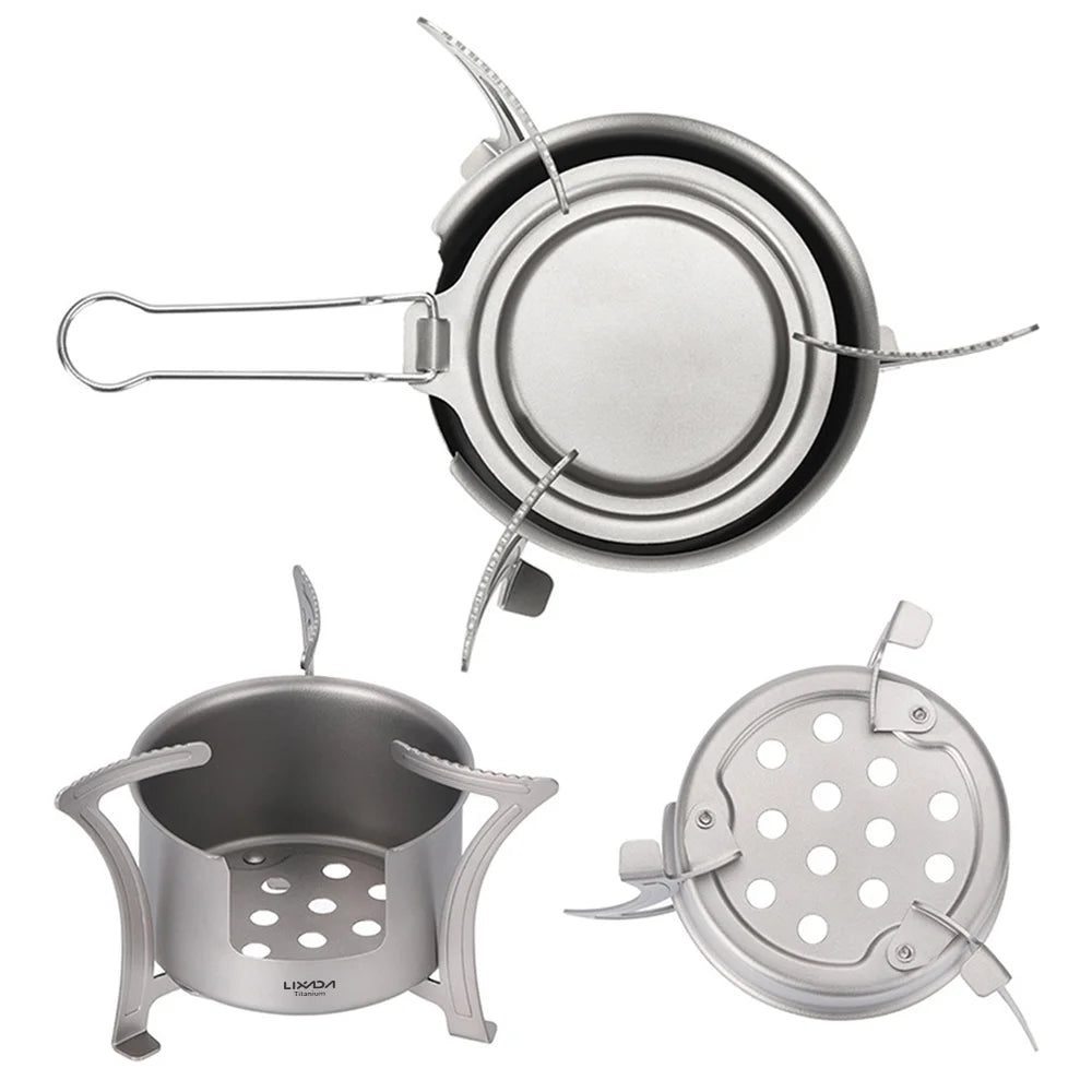 Titanium Camping Pot Holder BBQ Firewood Bracket H643196