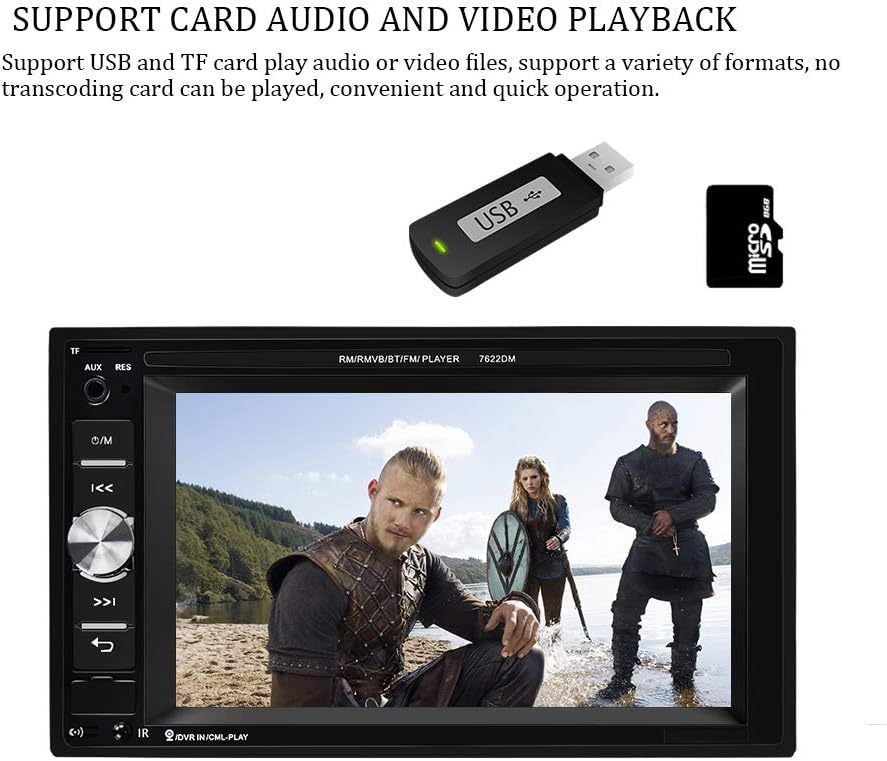 6.2 Inch Double Din Car Multimedia Player with Backup Camera Pack of 2 Y8217