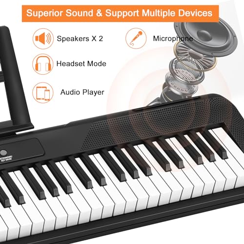 88 Key Semi Weighted Digital Piano with Music Stand T107