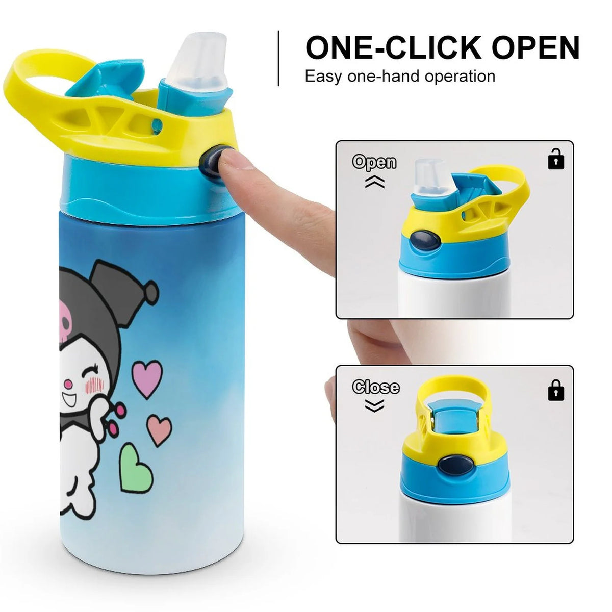 Stainless Steel Vacuum Insulated Water Bottle With Straw C87048