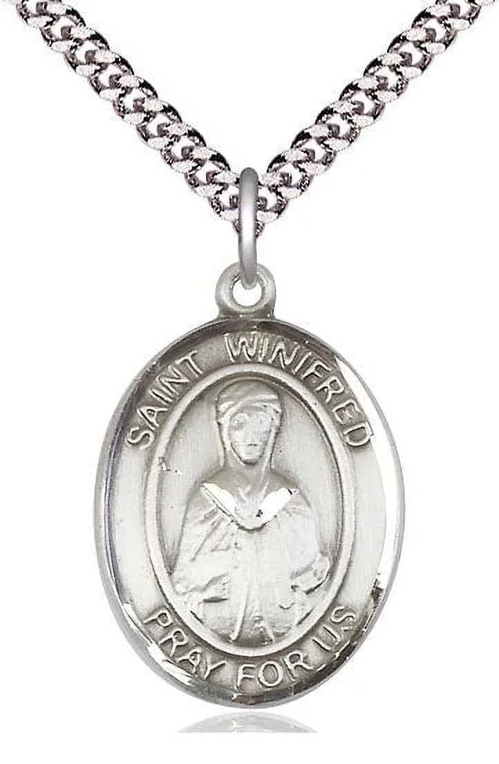 Large Oval Pewter Pendant with 24" Chain W72814