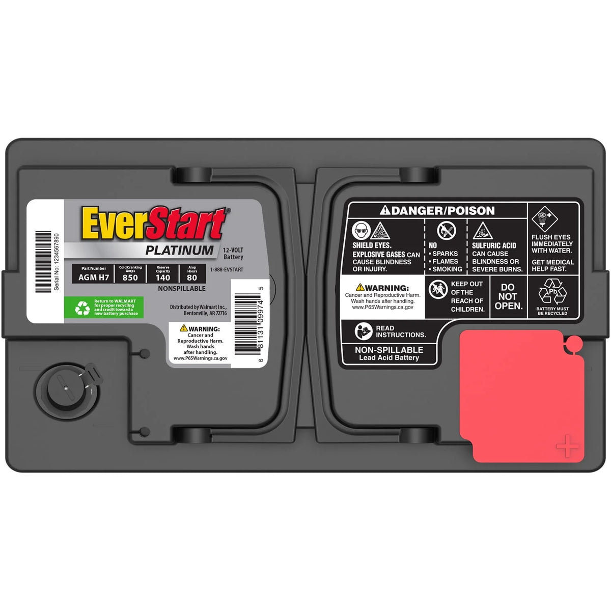 AGM Automotive Battery Group Size H7 12 Volt 800 CCA H632